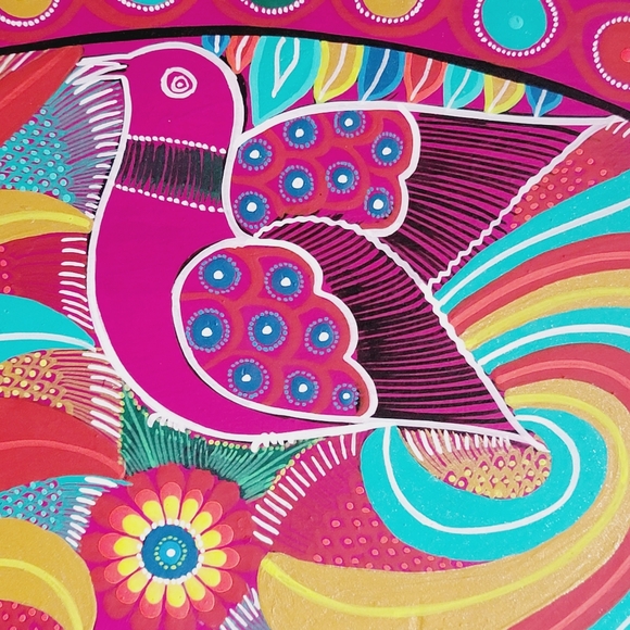Novica Collection Hand-Painted Bird Motif Ceramic Wall Art from Mexico, 'Bird Wo - Picture 5 of 10